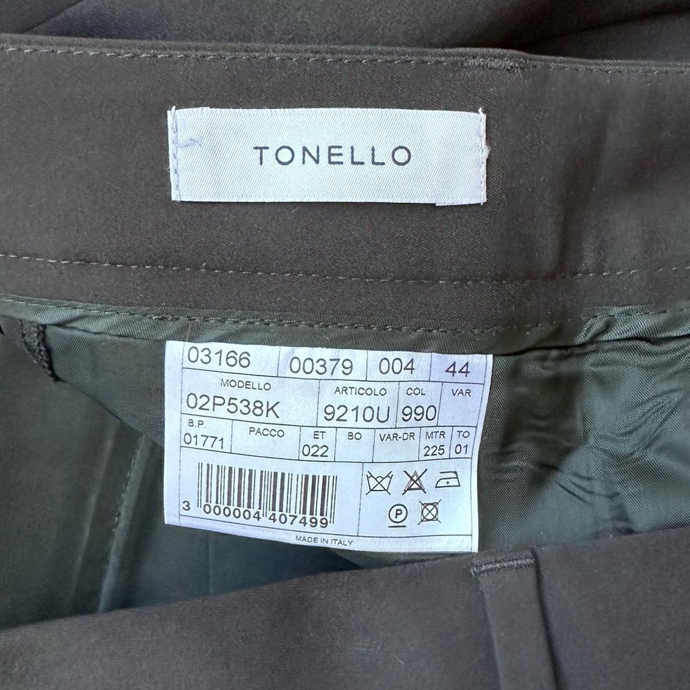 CLAUDIO TONELLO LUXURY MADE IN ITALY TUXEDO STYLE CROP PANTS, Size 44 Large - Picture 7 of 7